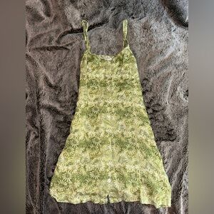 America eagle Green and white floral dress with front buttons